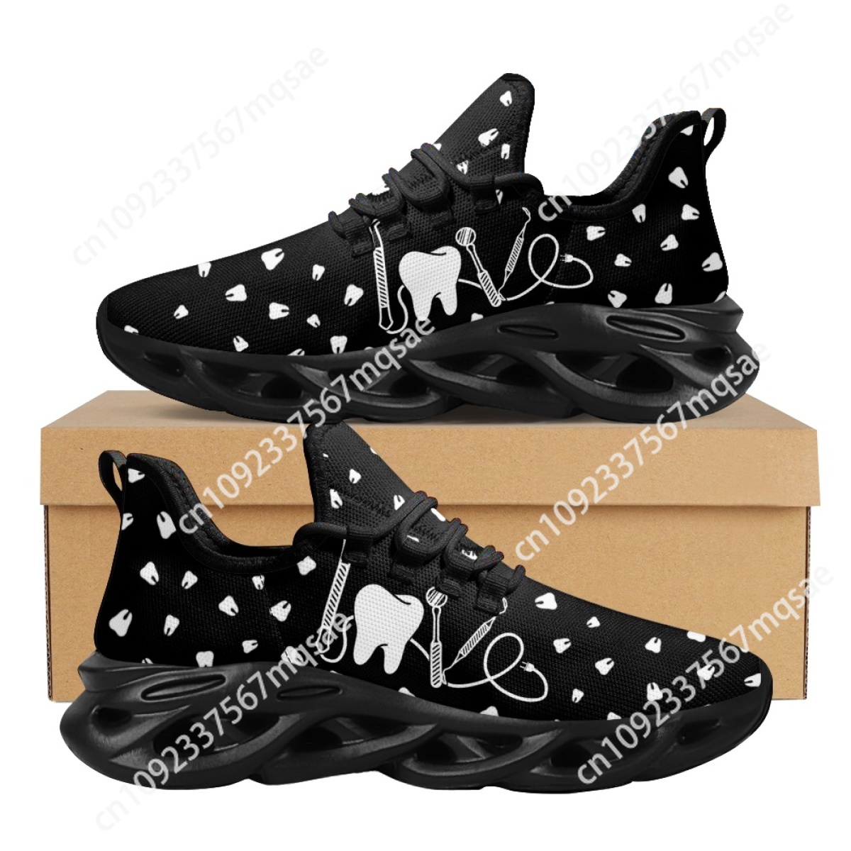 Women'S Shoes Nursing - Siyah ve Beyaz Diş Tıbbi Kurum
