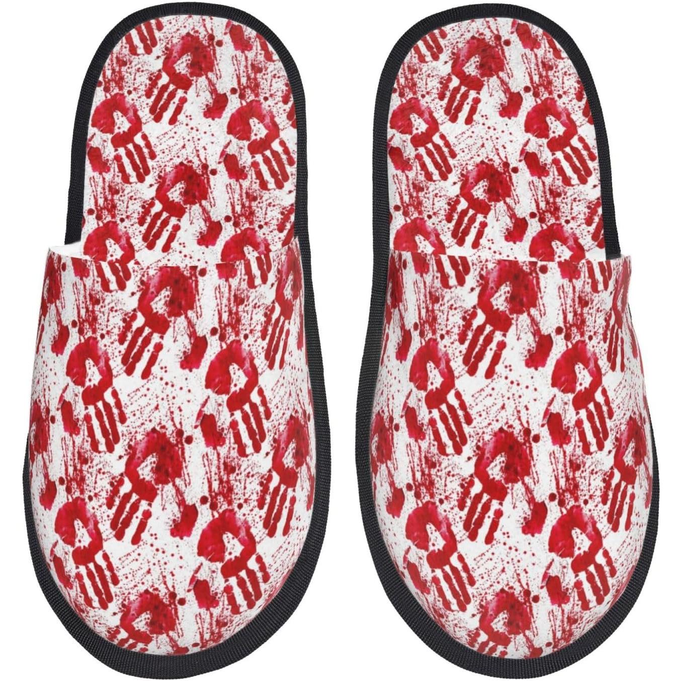 Women'S Shoes Hands Free - Kanlı El Baskılı Kadın Terlikleri Ev