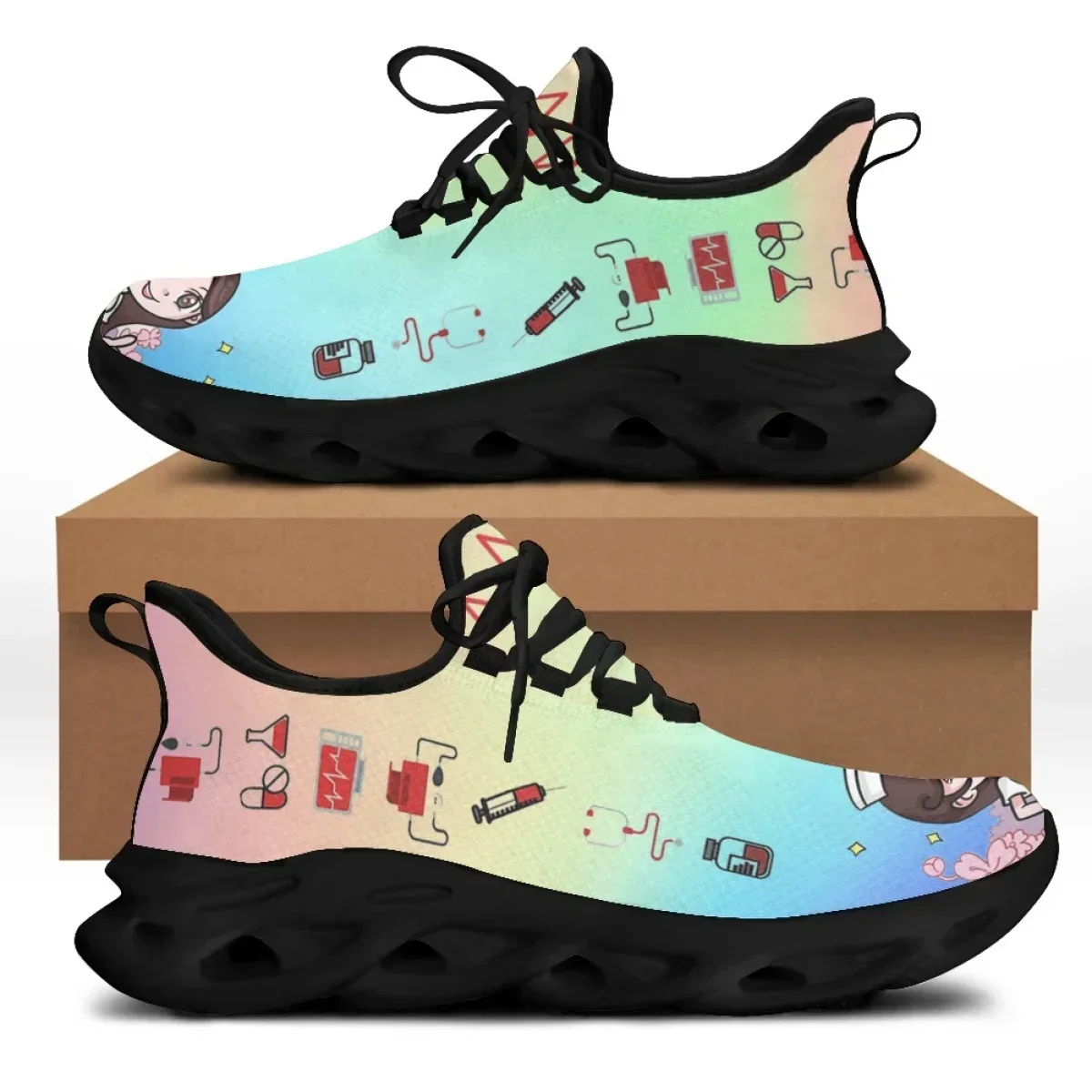 Women'S Shoes Nursing - Marka Tasarım Kadın Tıbbi Baskı Hemşirelik