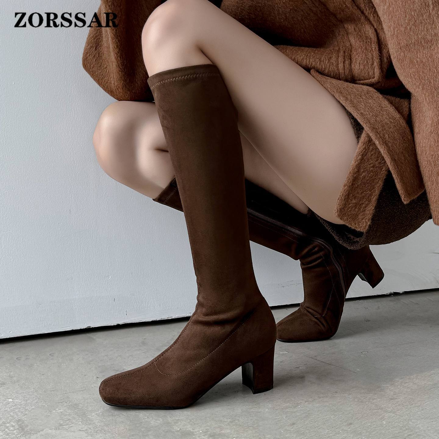 Women Shoes Size 7 - ZORSSAR Yeni Flock Modern Elastik Botlar,