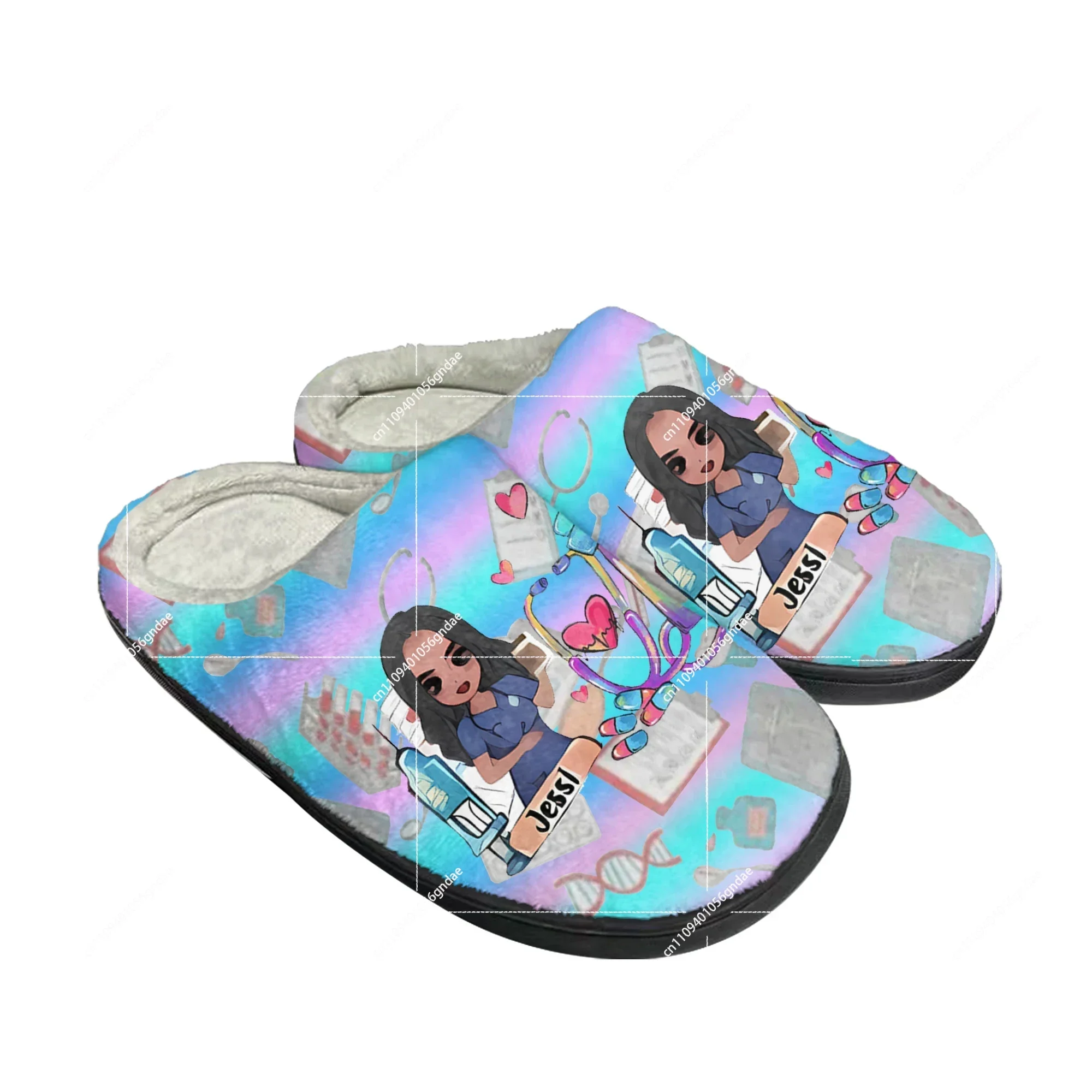 Women'S Shoes Nursing - Sevimli Karikatür Hemşire Ev Pamuk Terlik