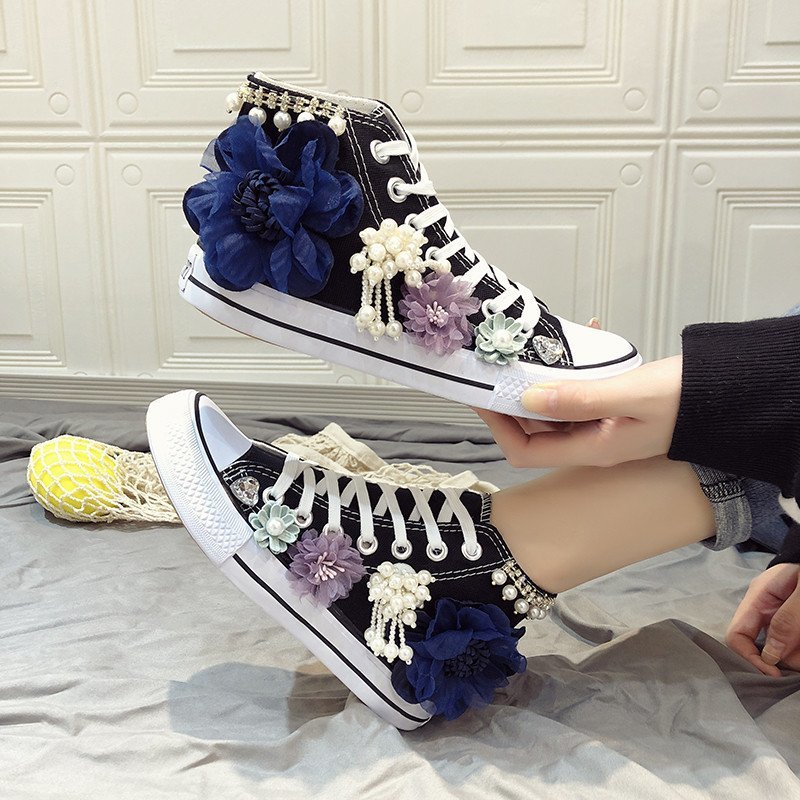Women'S Shoes Hands Free - Bahar yeni yüksek top kanvas ayakkabılar